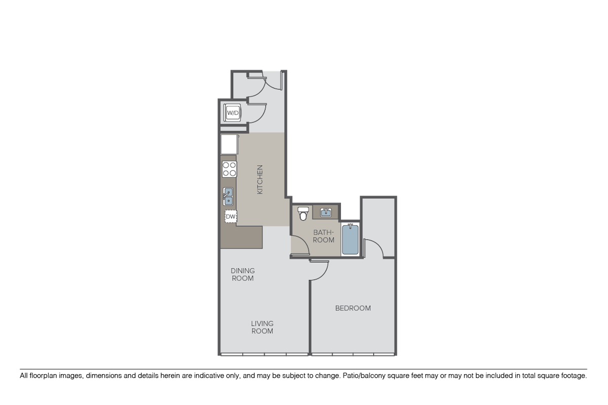 Floorplan diagram for Plan 1D, showing 1 bedroom