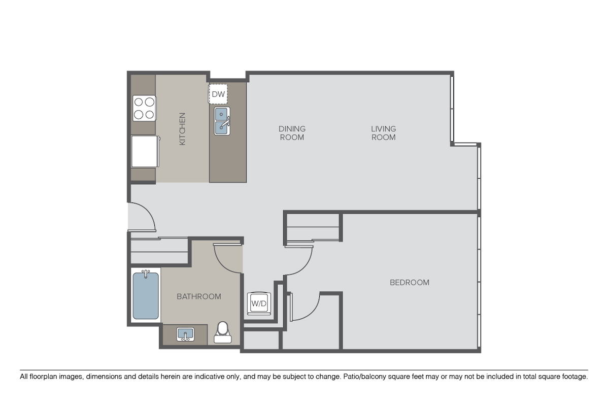 Floorplan diagram for Plan 1F, showing 1 bedroom