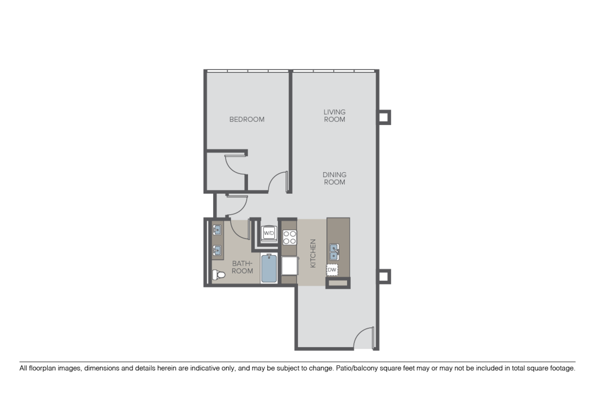 Floorplan diagram for B6, showing 1 bedroom