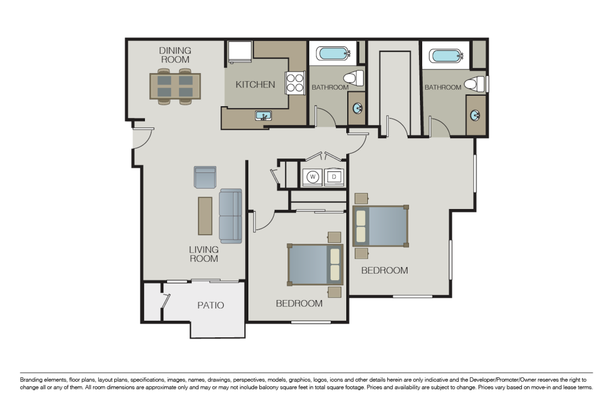 Floorplan diagram for B2, showing 2 bedroom