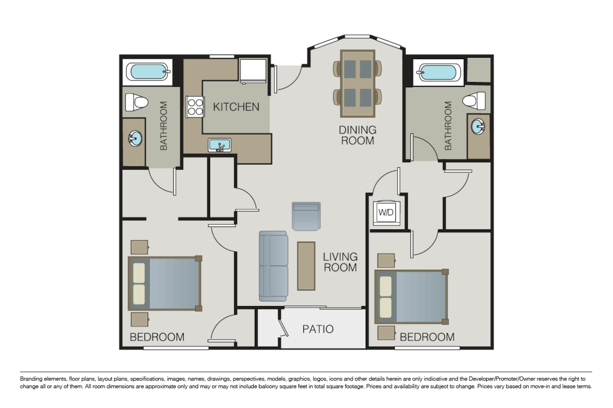 Floorplan diagram for B2, showing 2 bedroom