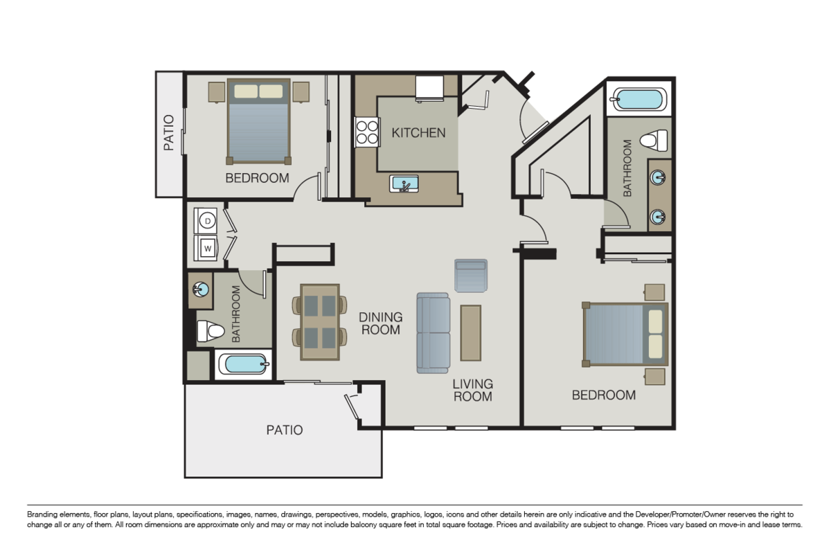 Floorplan diagram for B3, showing 2 bedroom