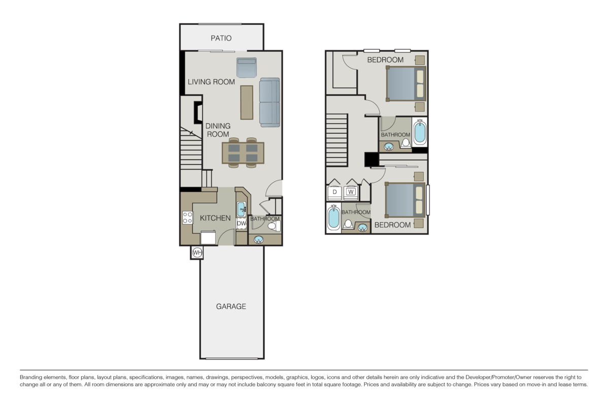 Floorplan diagram for La Roma, showing 2 bedroom