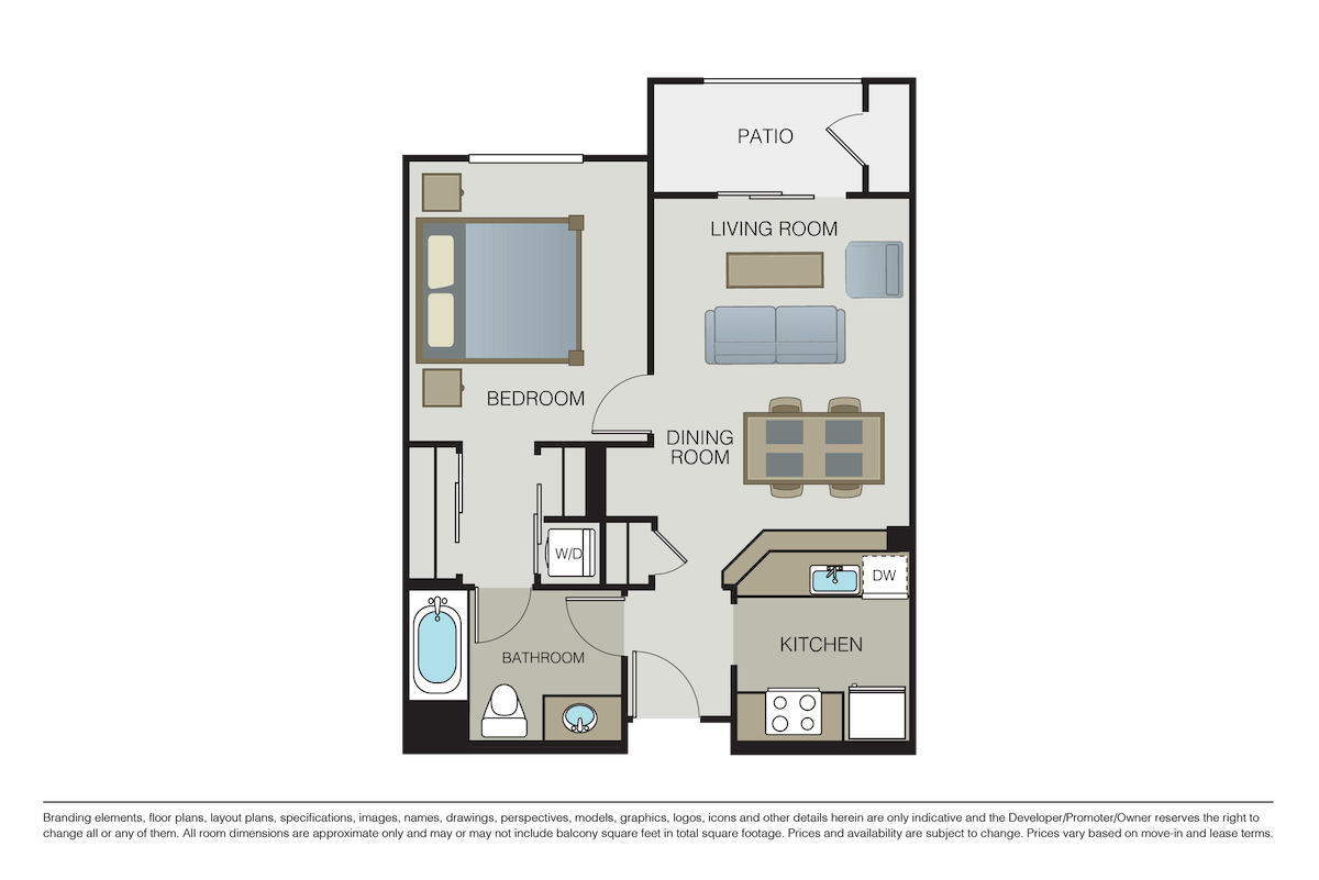 Floorplan diagram for La Sofia, showing 1 bedroom