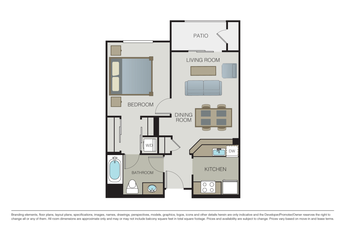 Floorplan diagram for La Sofia, showing 1 bedroom