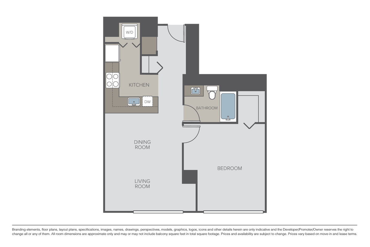 Floorplan diagram for Plan 1C, showing 1 bedroom