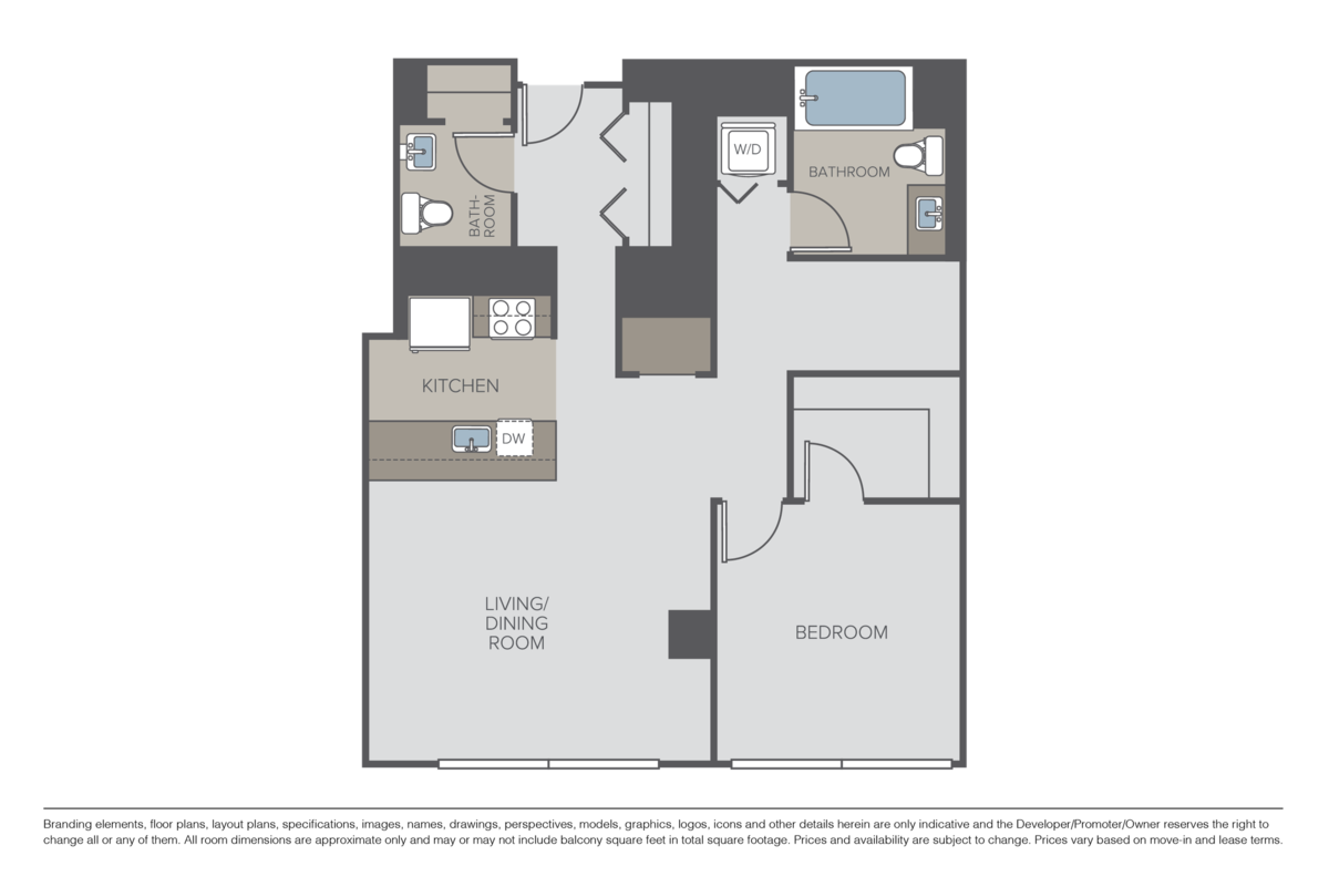 Floorplan diagram for Plan B1, showing 1 bedroom