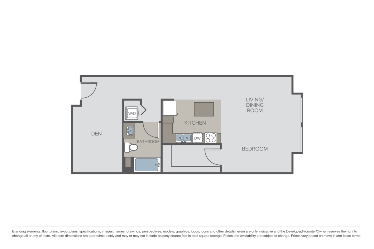 Floorplan diagram for A1, showing Studio