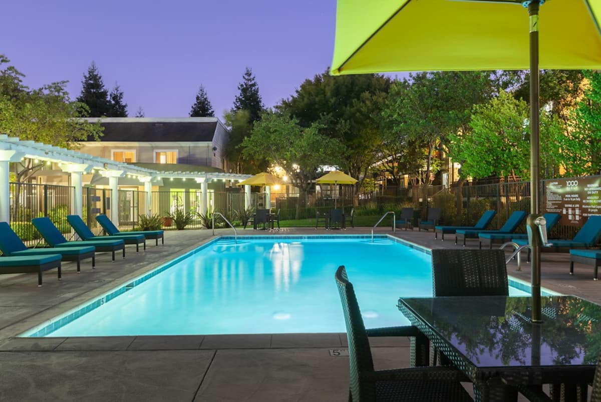 Exterior of 1000 Kiely, an Airbnb-friendly apartment in Santa Clara, CA
