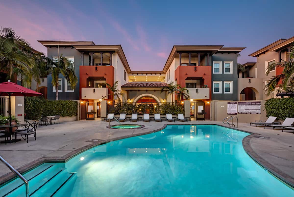 Exterior of Emerson Valley Village, an Airbnb-friendly apartment in Valley Village, CA
