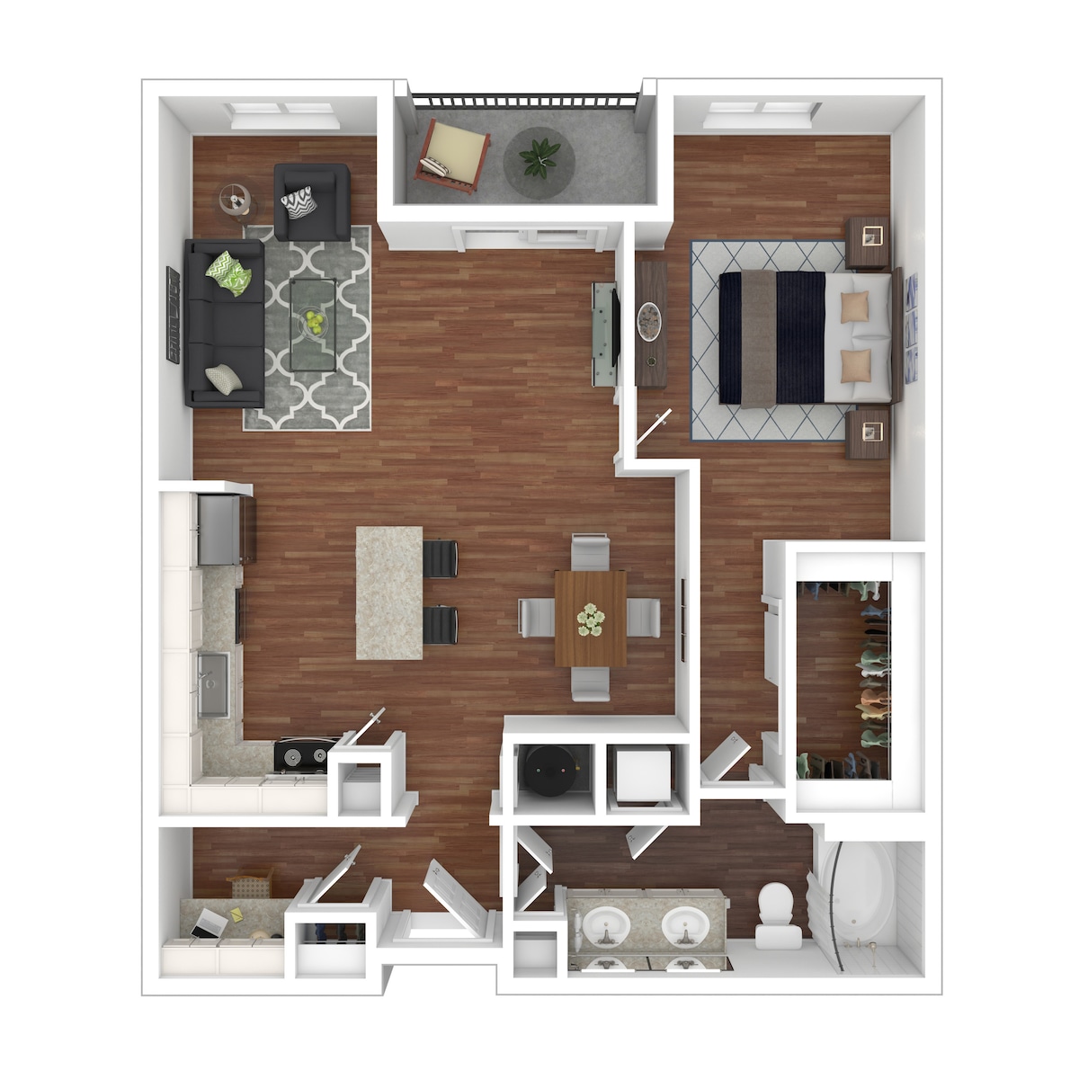 Floorplan diagram for The City Park, showing 1 bedroom