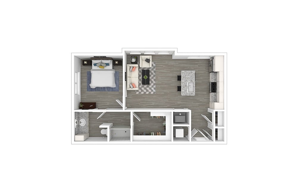 Floorplan diagram for Dogleg, showing 1 bedroom