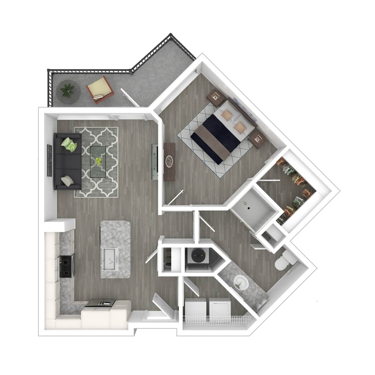 Floorplan diagram for Bell Creek, showing 1 bedroom