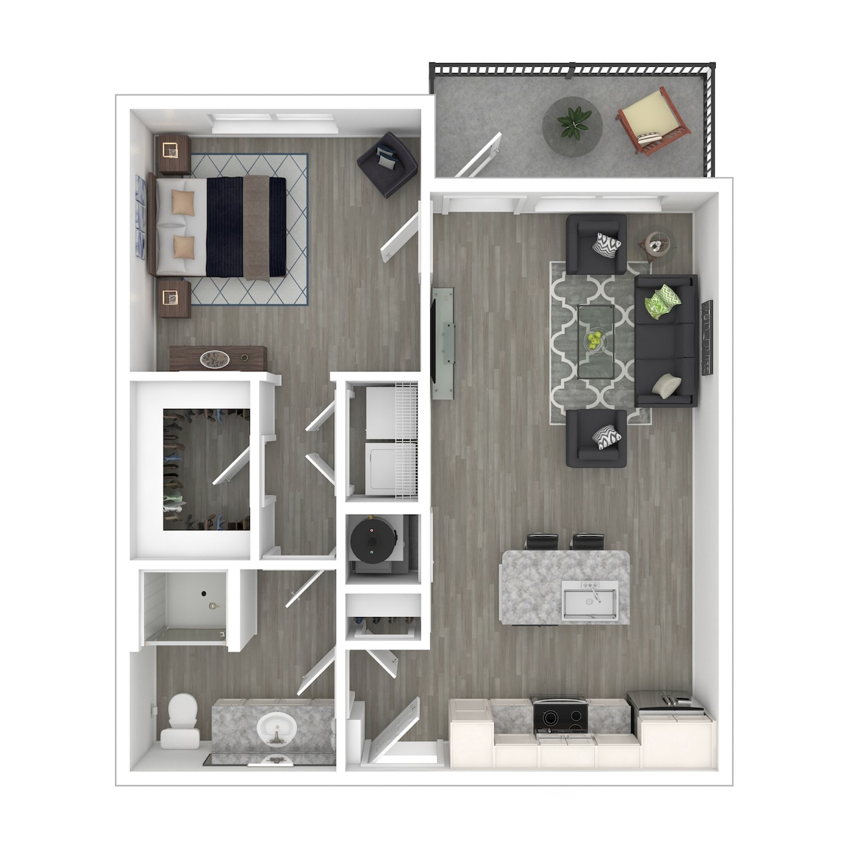 Floorplan diagram for Boyette, showing 1 bedroom