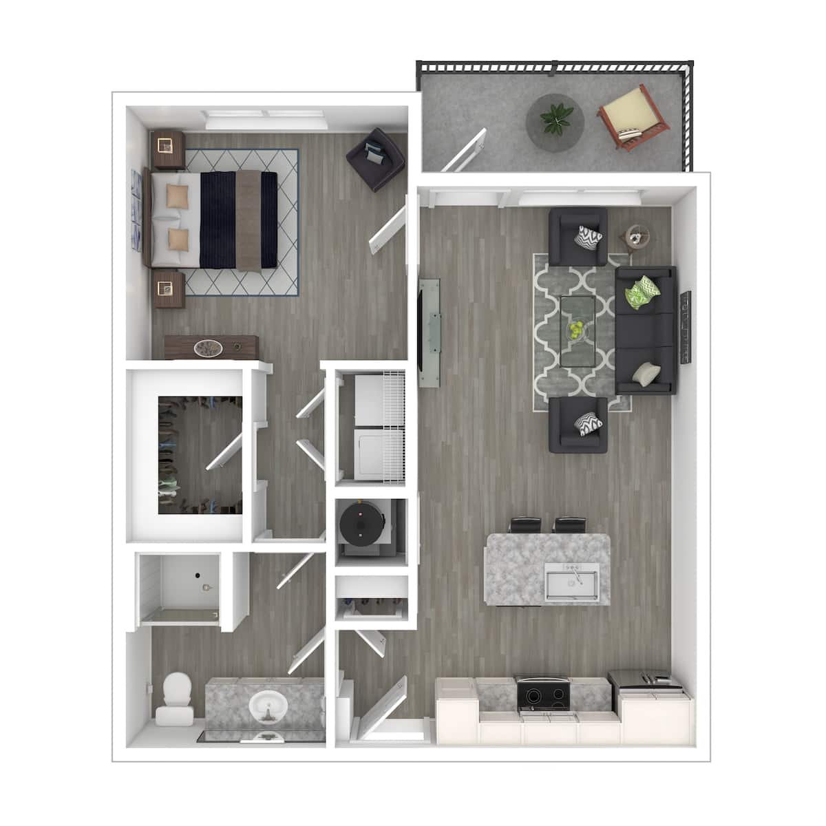 Floorplan diagram for Boyette, showing 1 bedroom