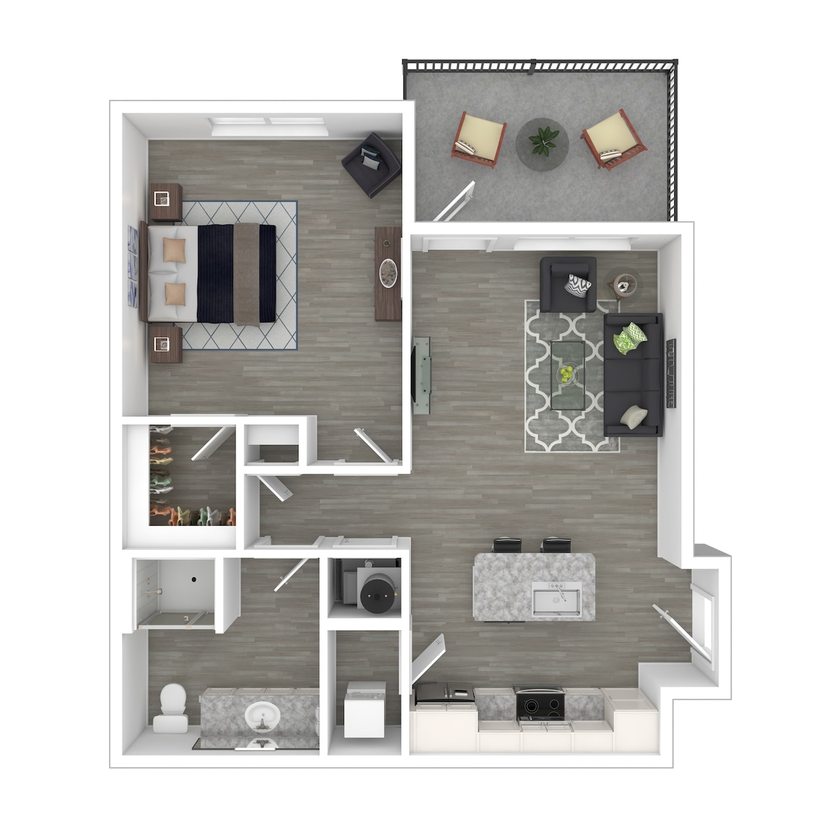 Floorplan diagram for Dug Creek, showing 1 bedroom