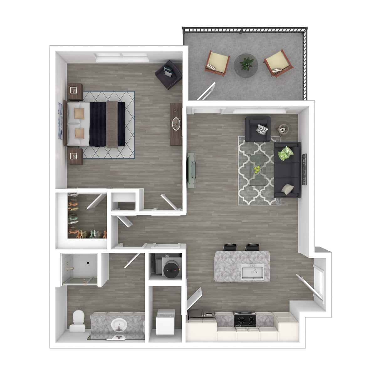 Floorplan diagram for Dug Creek, showing 1 bedroom