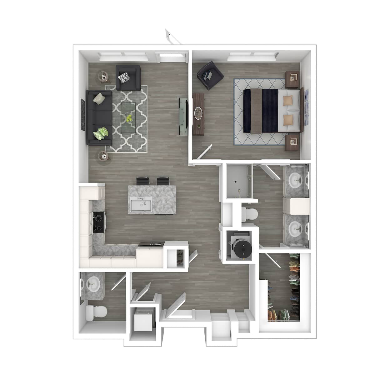 Floorplan diagram for East Bay, showing 1 bedroom