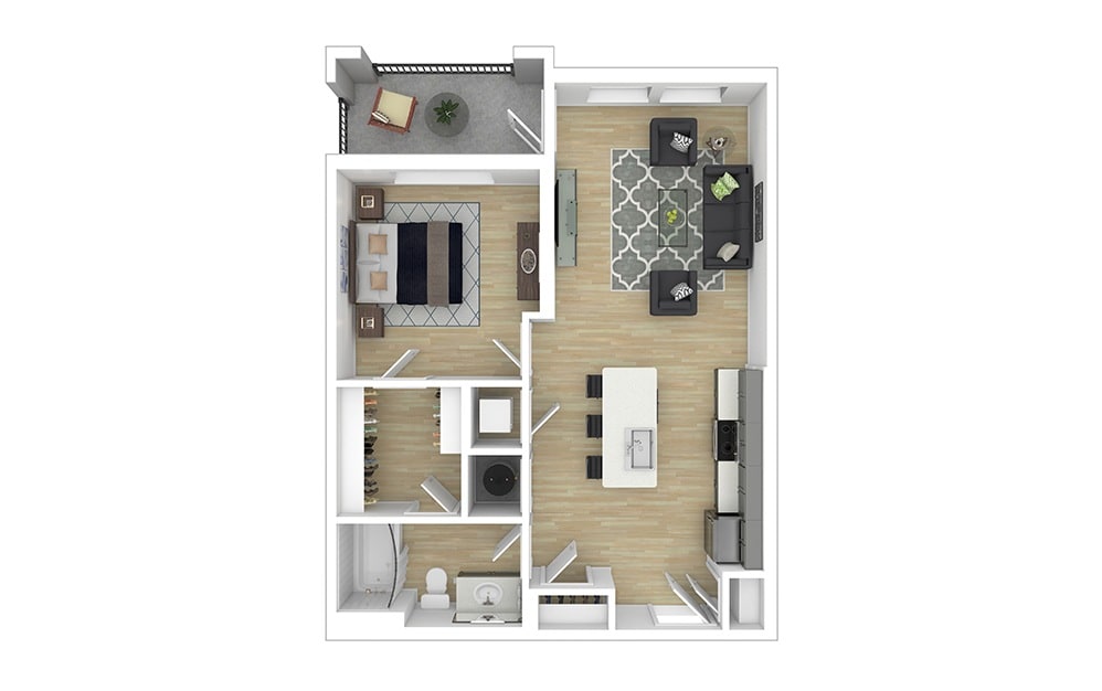 Floorplan diagram for Atlantic, showing 1 bedroom