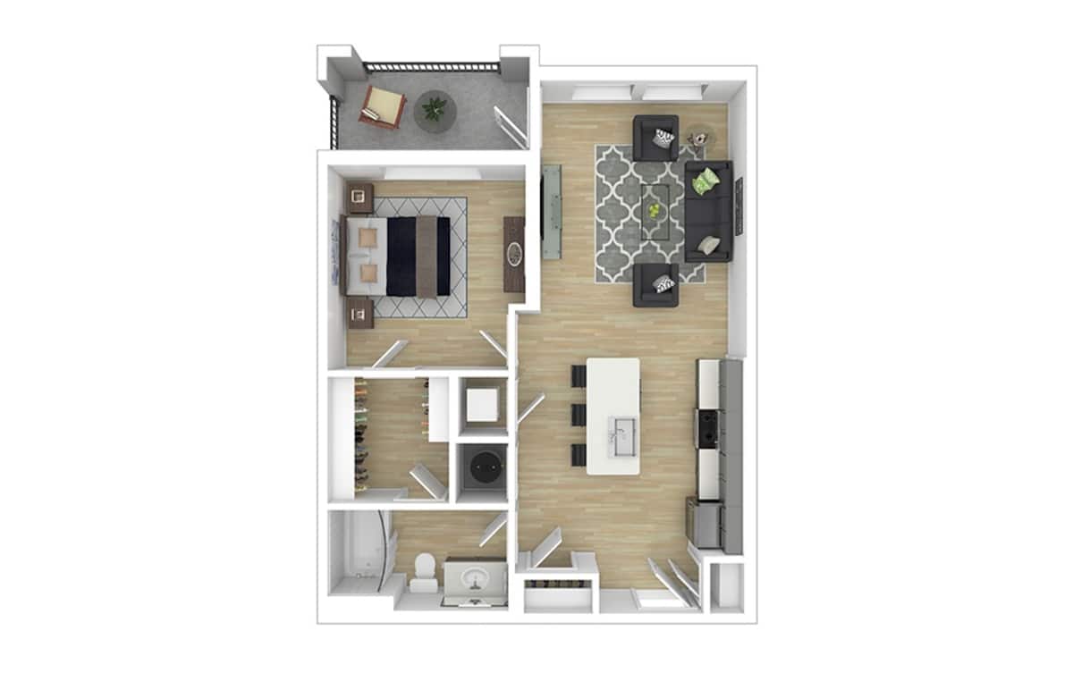 Floorplan diagram for Atlantic, showing 1 bedroom