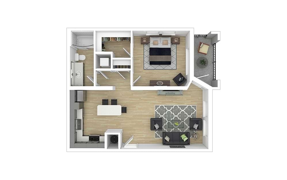 Floorplan diagram for Clematis, showing 1 bedroom