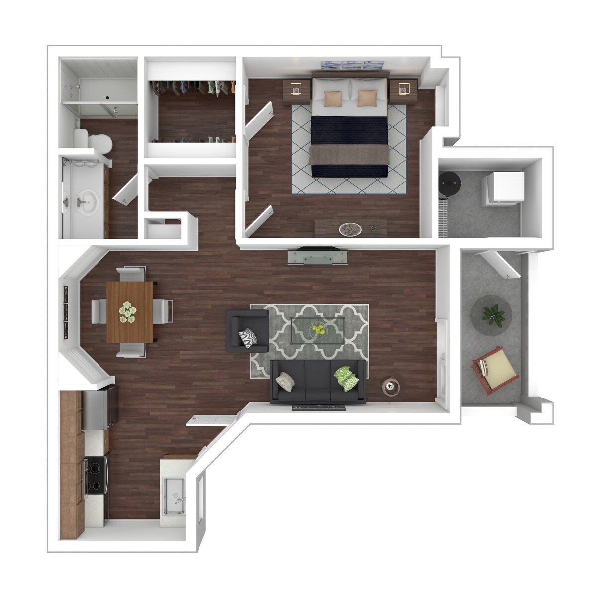 Floorplan diagram for Quartz, showing 1 bedroom