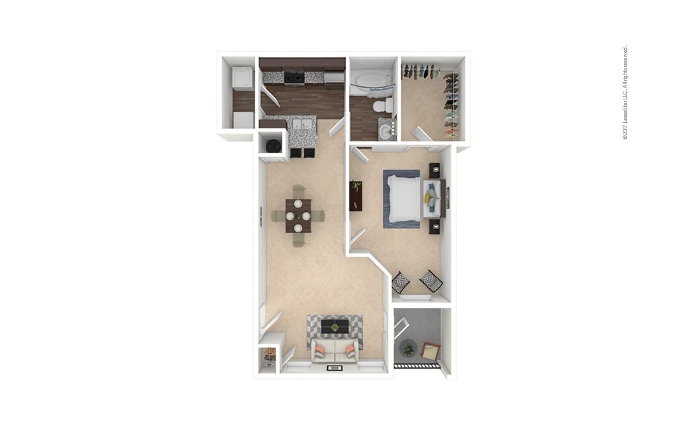 Floorplan diagram for A2 - Cullen, showing 1 bedroom