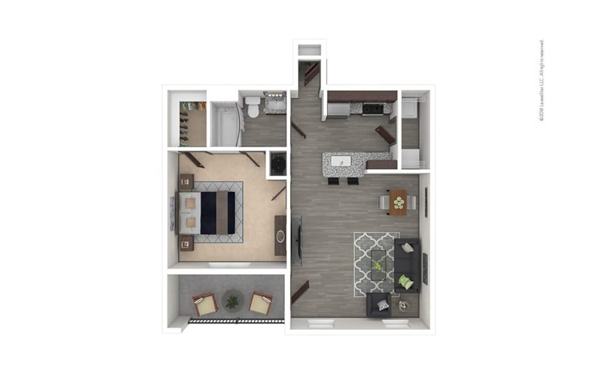 Floorplan diagram for Bluebonnet, showing 1 bedroom