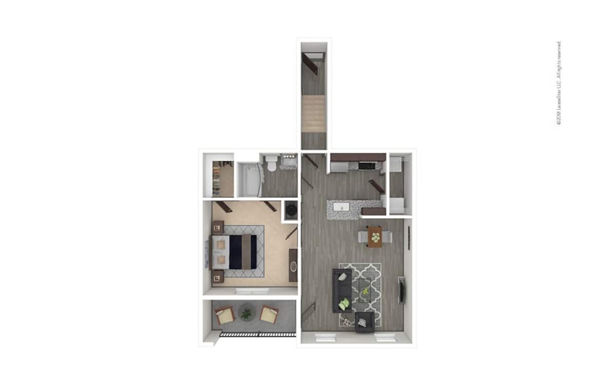 Floorplan diagram for Brunswick, showing 1 bedroom