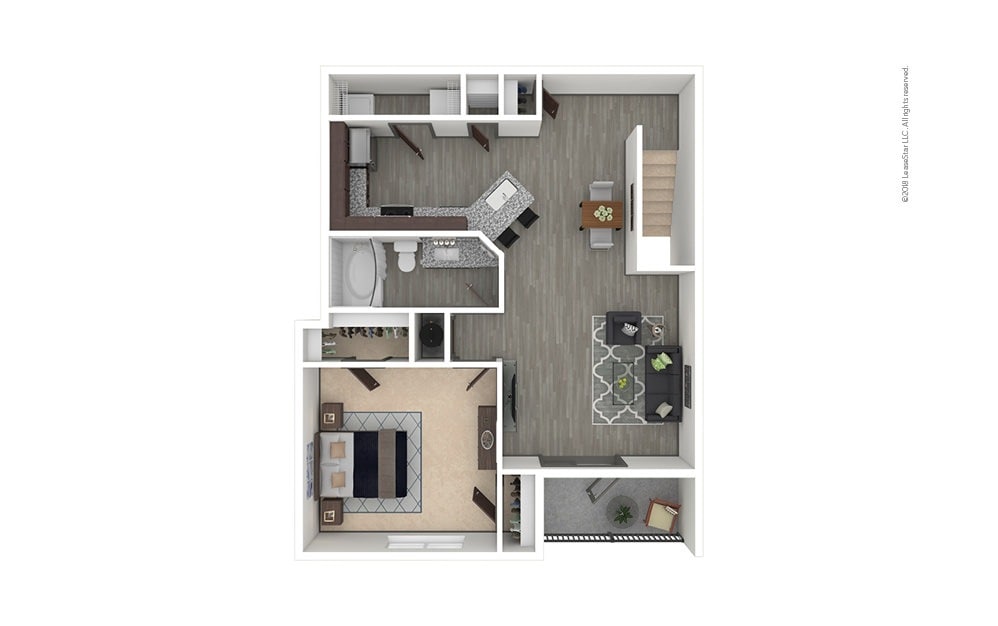 Floorplan diagram for Fort Bend, showing 1 bedroom