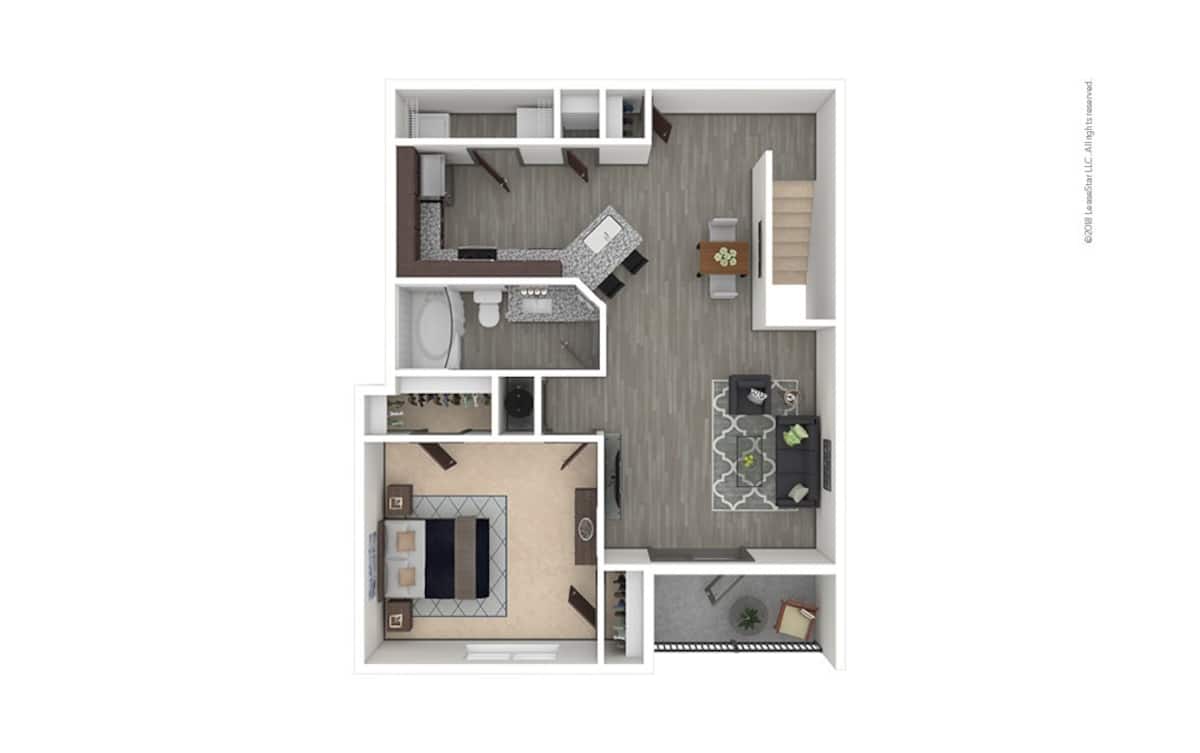 Floorplan diagram for Fort Bend, showing 1 bedroom
