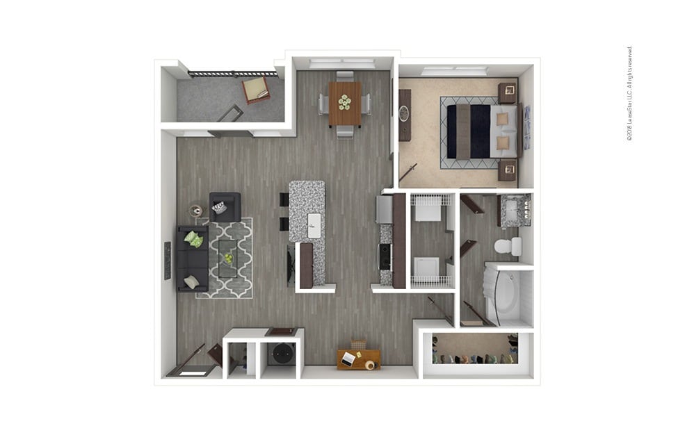 Floorplan diagram for Fresno, showing 1 bedroom