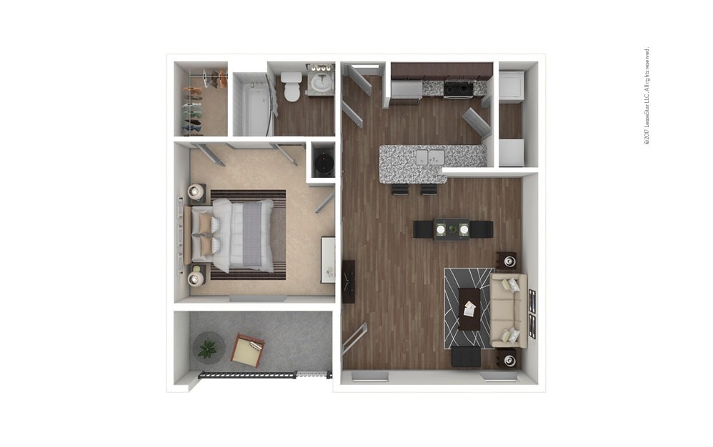 Floorplan diagram for A1 - Brazos, showing 1 bedroom