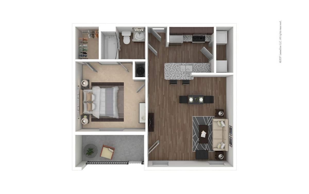Floorplan diagram for A1 - Brazos, showing 1 bedroom