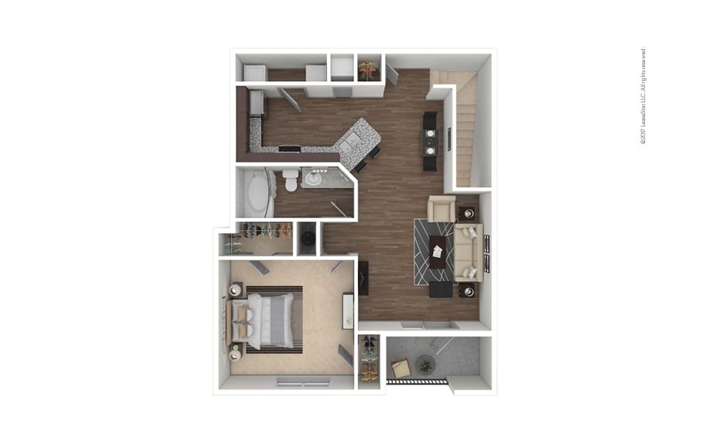 Floorplan diagram for A2A - Greatwood, showing 1 bedroom