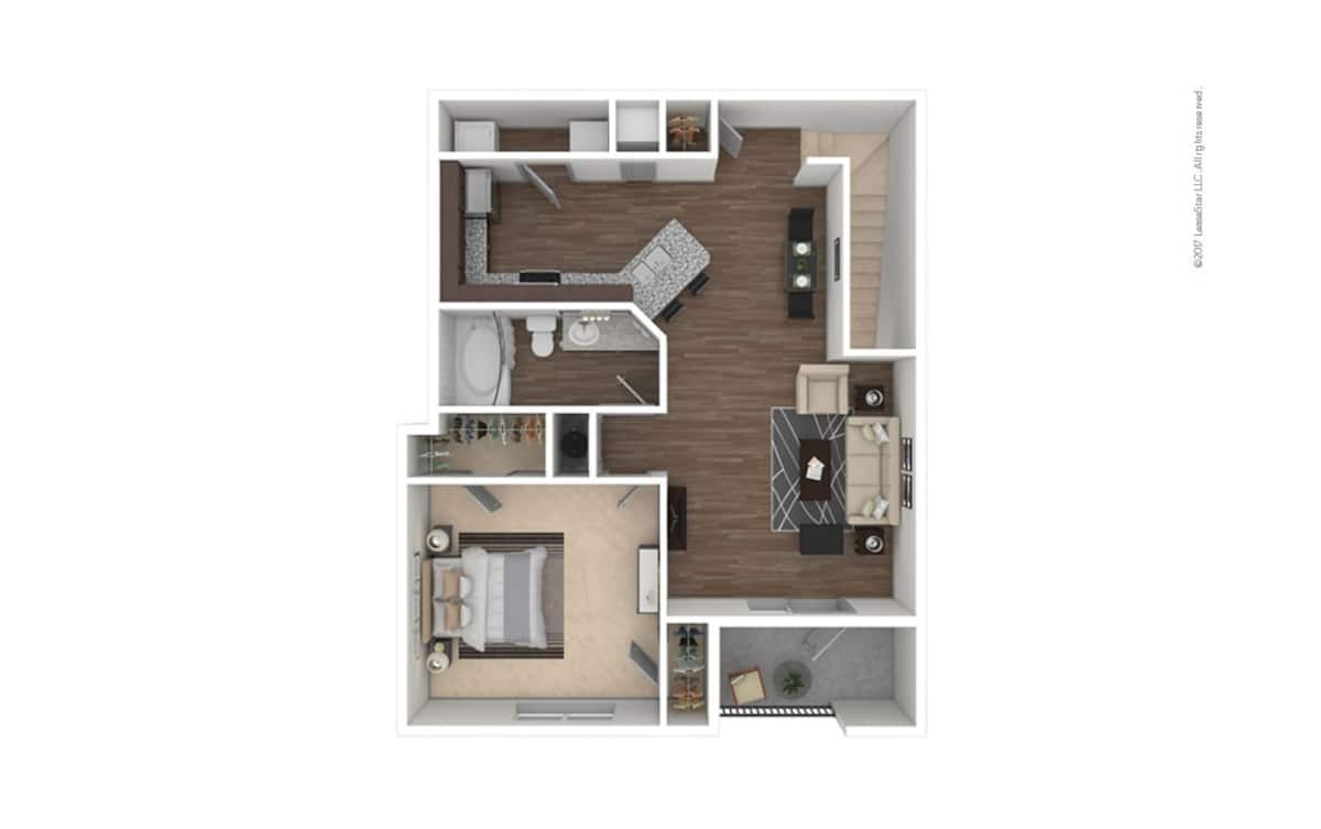 Floorplan diagram for A2A - Greatwood, showing 1 bedroom