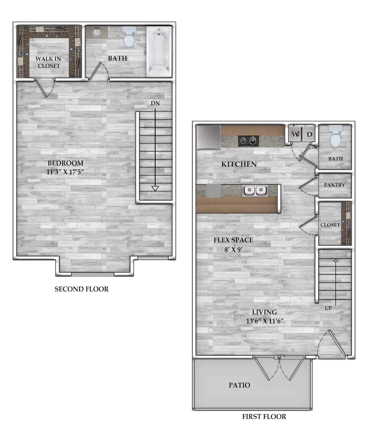 Floorplan diagram for 1x1 790 SF, showing 1 bedroom