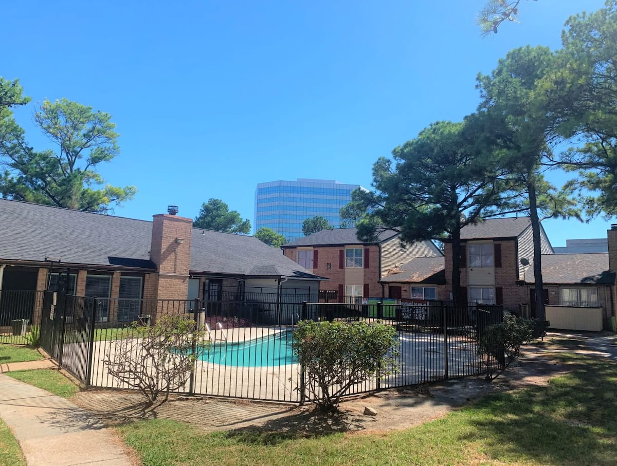 Exterior of Serena Forest, an Airbnb-friendly apartment in Houston, TX