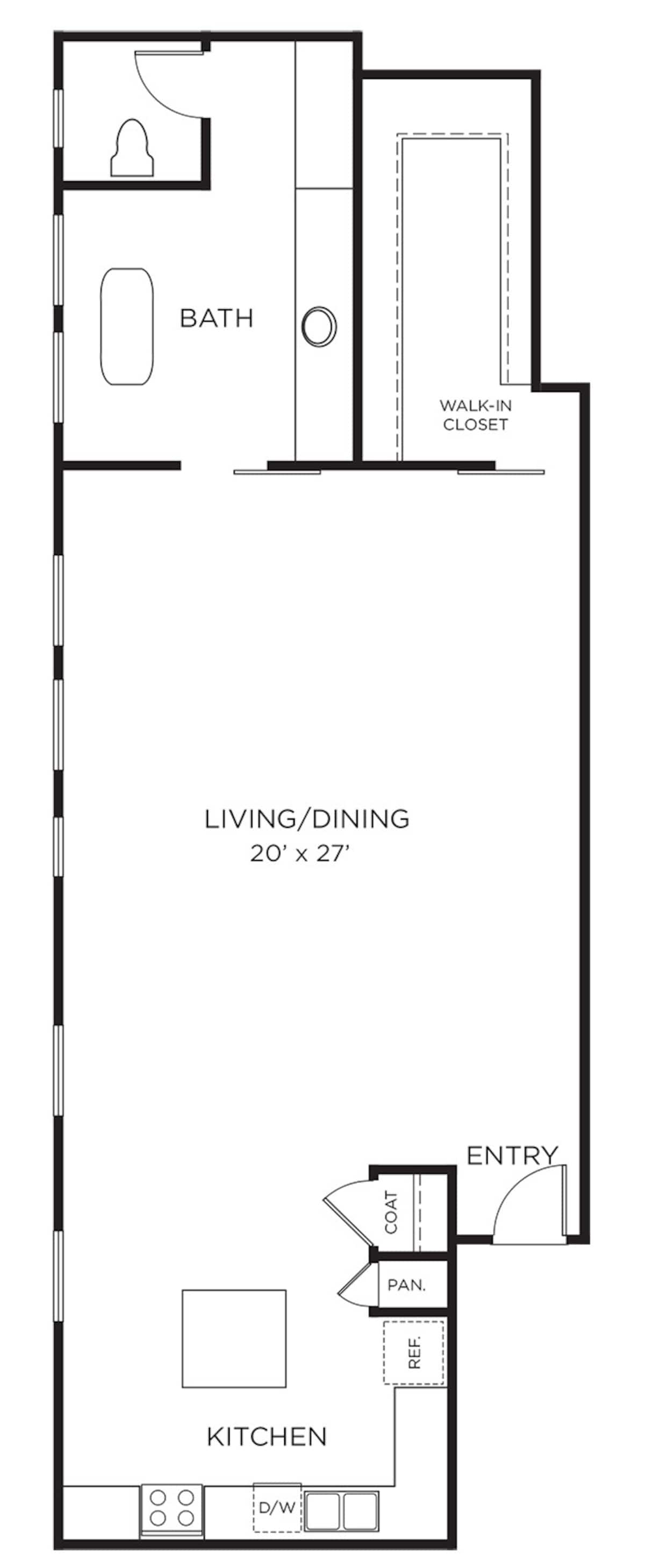 Floorplan diagram for A4 - Studio, showing Studio