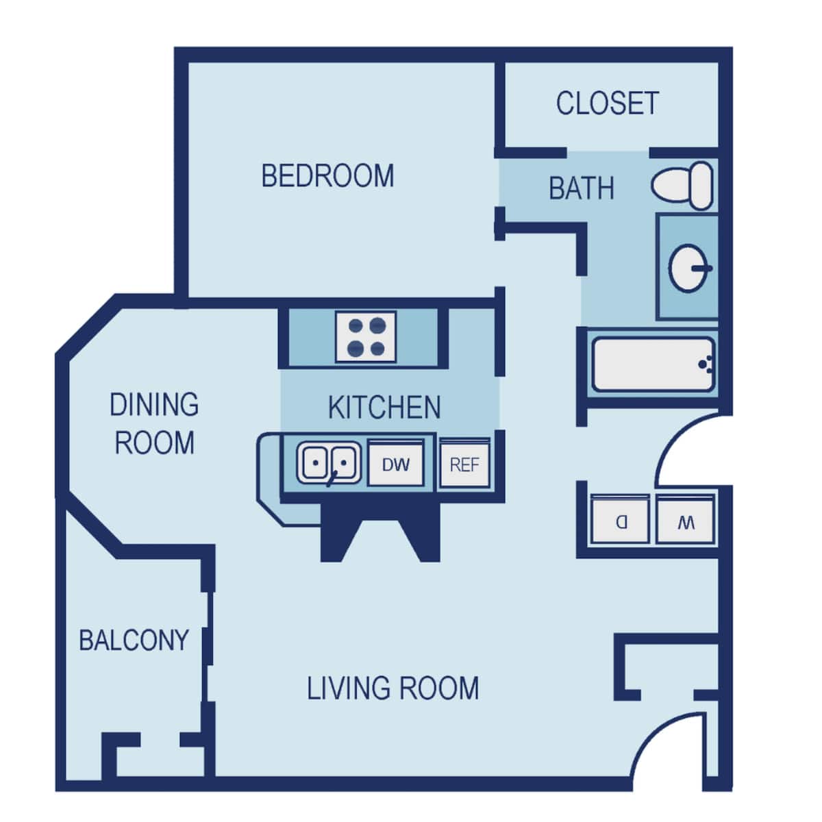 Floorplan diagram for A3, showing 1 bedroom