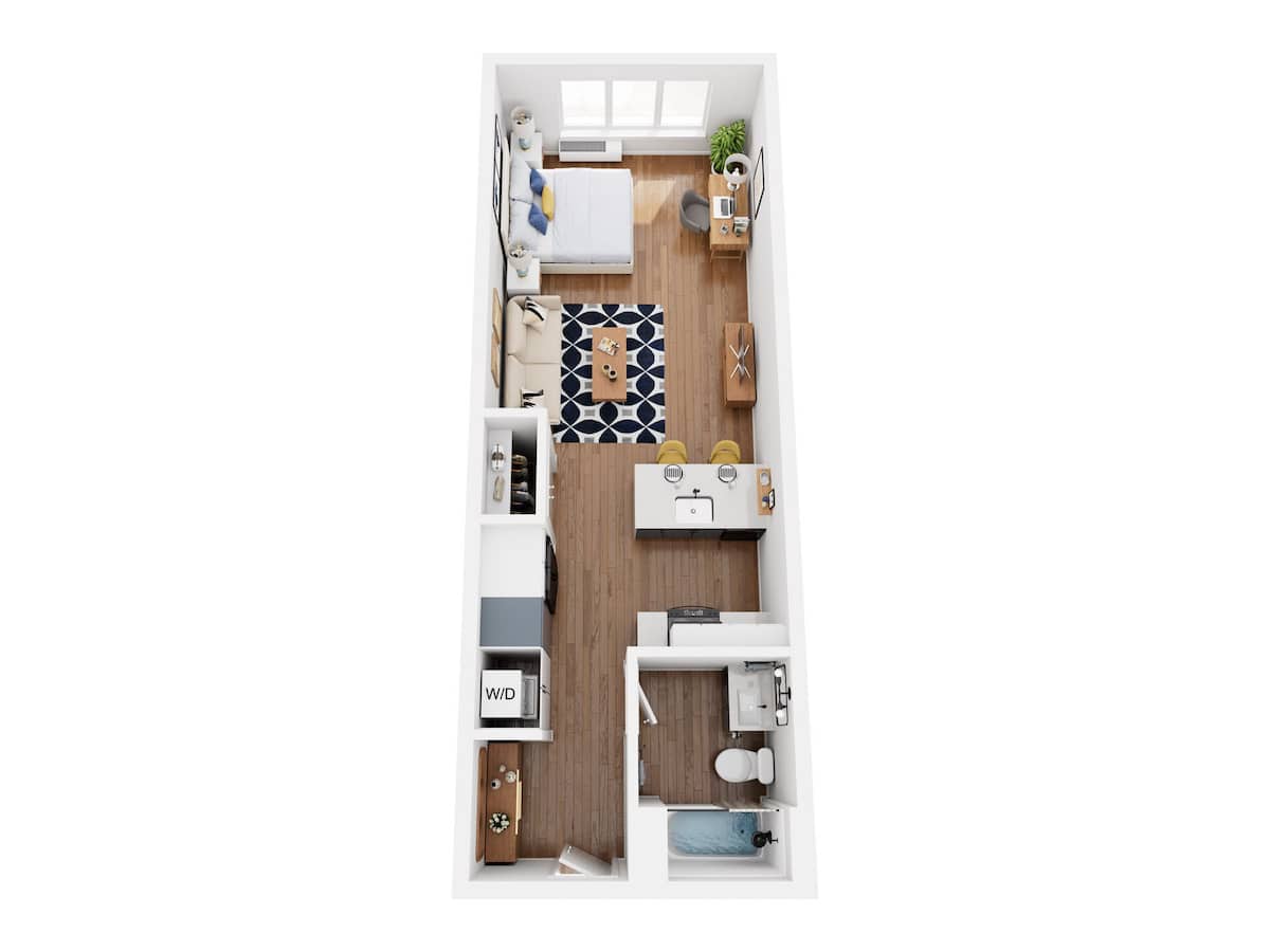 Floorplan diagram for Studio, showing Studio