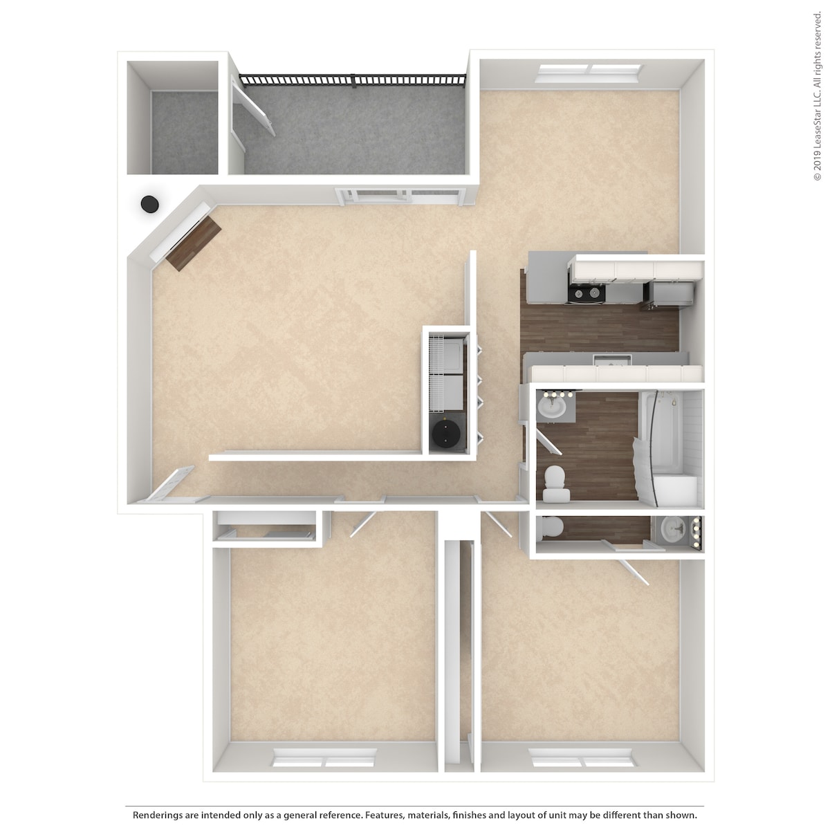 Floorplan diagram for The Newcastle, showing 2 bedroom
