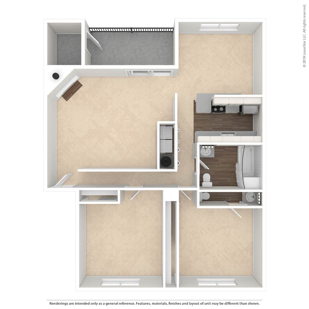 Floorplan diagram for The Newcastle, showing 2 bedroom