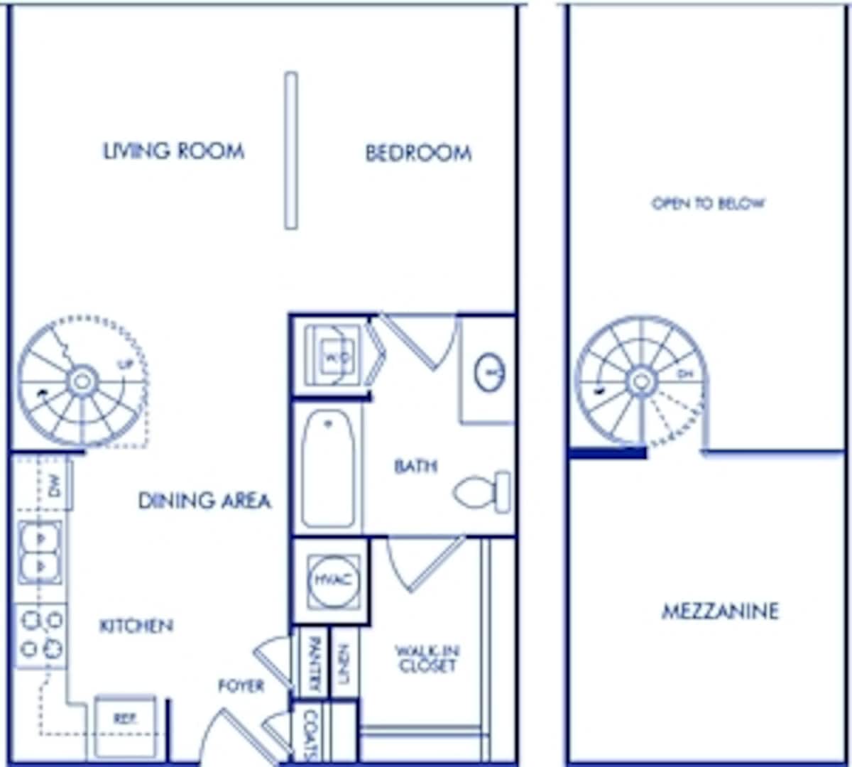 Floorplan diagram for Georgia, showing Studio