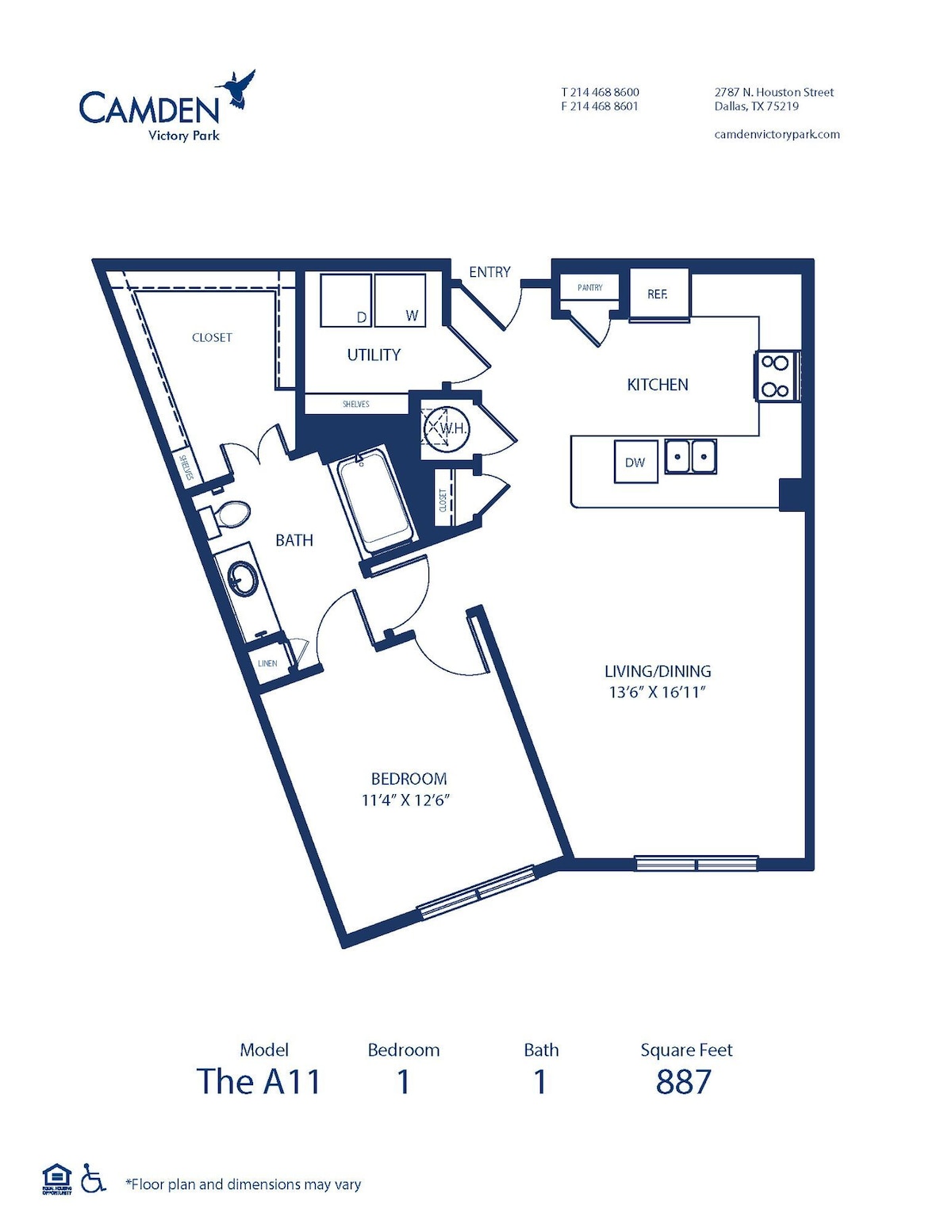 Grundrissdiagramm für A11 zeigt 1 Schlafzimmer