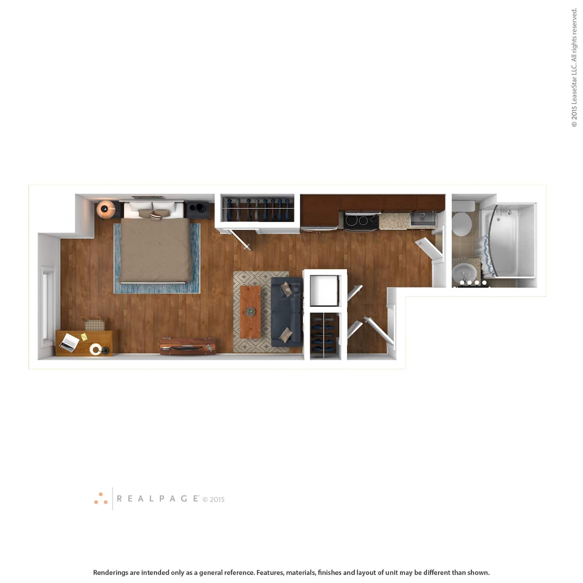 Floorplan diagram for STUDIO, showing Studio