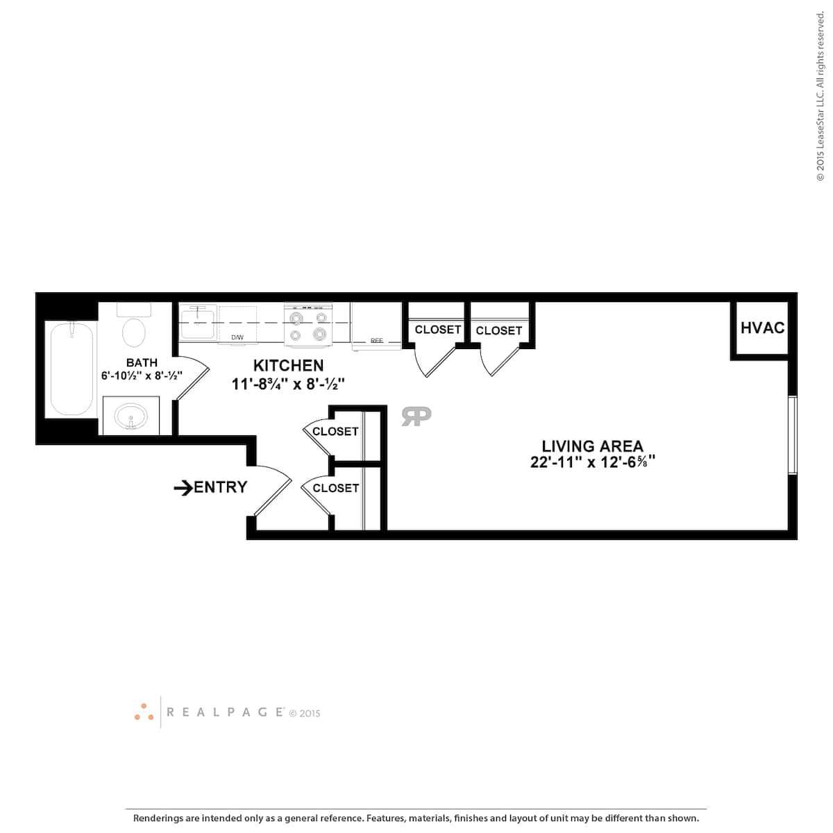 Floorplan diagram for STUDIO, showing Studio