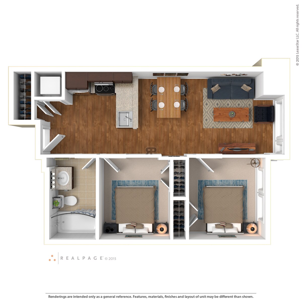 Floorplan diagram for 2 Bedroom, showing 2 bedroom
