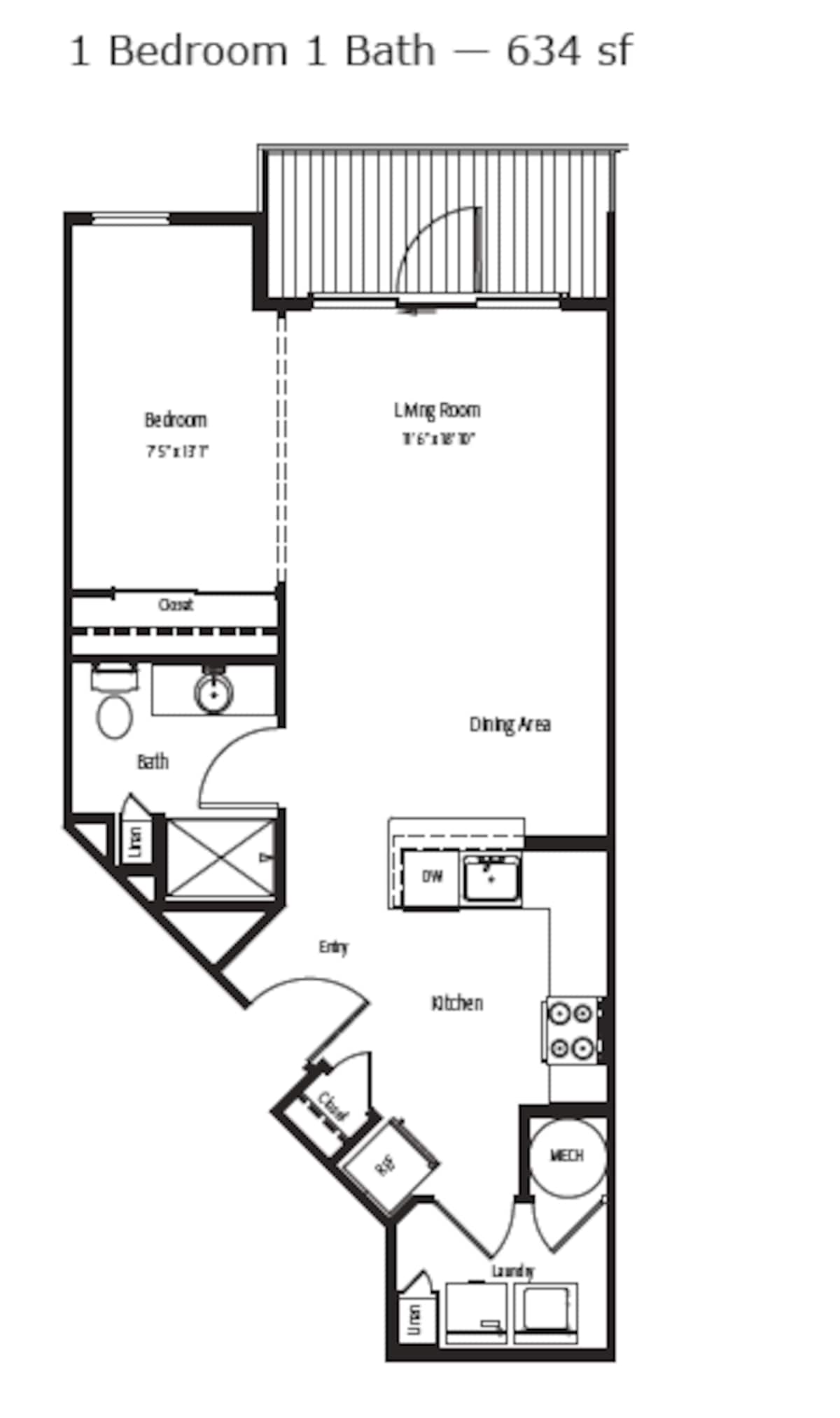 Floorplan diagram for Atchinson, showing Studio