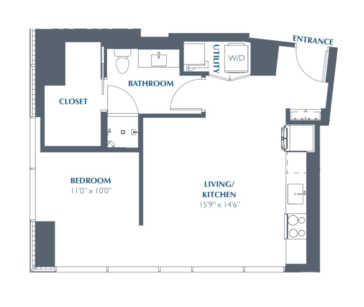 Floorplan diagram for A3, showing Studio